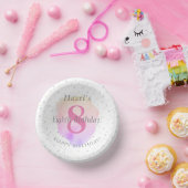 8e verjaardag Roos Roze Partij Papieren Kommen (Feest)