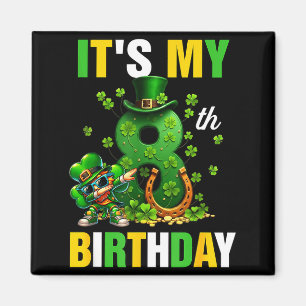 8e verjaardag St. Patrick's Day dabende kabouter Magneet