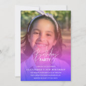 8e verjaardag uitnodiging Party Foto Rainbow (Voorkant)