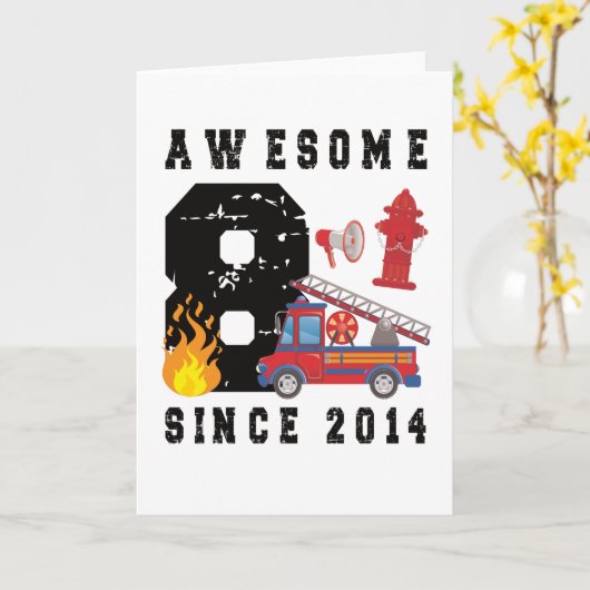 8e verjaardag van gift Firefighter Boy geboren in Kaart (Gele Bloem)