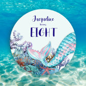 8e Verjaardag Waterverf Zeemeermin onder het Zee Kaart