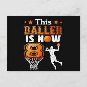 8e verjaardagscadeau Deze Baller Is Nu 8  Briefkaart