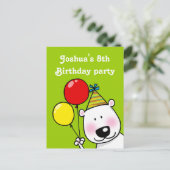8e verjaardagsfeest gepersonaliseerde uitnodiginge uitnodiging briefkaart (Staand voorkant)