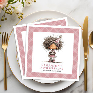 8e verjaardagsfeestje grappig apart zwart huid mei servet