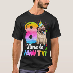 8e verjaardagsfeestje van de pug acht jaar oude ho t-shirt