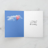 8e verjaardagskat en ballon Kaart (Binnen)