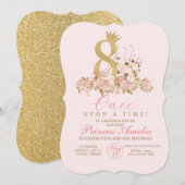 8e verjaardagsuitnodiging kleine prinses kaart (Voorkant / Achterkant)