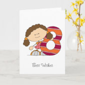 8ème anniversaire - carte de voeux - fille (Fleur jaune)