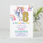 8ème Rainbow Unicorn Birthday Invitations Parties  (Debout devant)