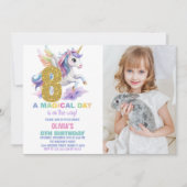8ème Rainbow Unicorn Invitations Anniversaire avec (Devant)