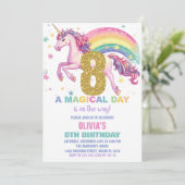 8ème Unicorn Invitations d'anniversaire (Debout devant)