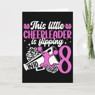8ste verjaardagsfeestje cheerleader acht jaar oud kaart