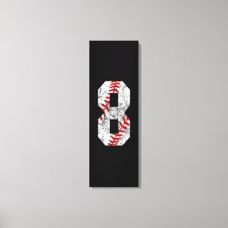 8th Birthday Baseball Big Number Eight 8 Year Old Canvas Afdruk