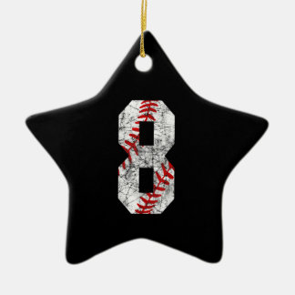 8th Birthday Baseball Big Number Eight 8 Year Old Keramisch Ornament