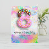 8th Birthday Girls Invitation (Debout devant)