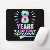 8th Birthday Tie-dye 8 Year Of Being Awesome  Muismat (Met muis)