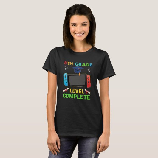8th Grade Graduation Level Complete Gamer 2023 T-shirt (Voorkant volledig)