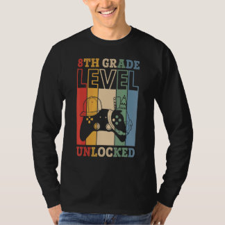 8th Grade Level Unlocked VideoGame Back to School  T-shirt