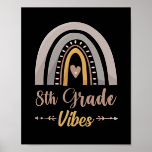8th Grade Vibe Achtste Klas Terug naar School Poster