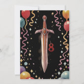 8th Swords Red Birthday Party Invitation Kaart (Achterkant)