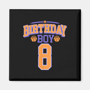 8th Verjaardag Jongen Basketbal Lover 8 Jaar Oud B Magneet