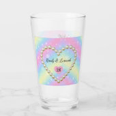 8th Wedding Anniversary Romantic Floral Couple Glas (Achterkant)