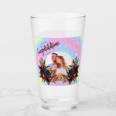 8th Wedding Anniversary Romantic Floral Couple Glas (Voorkant)