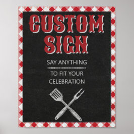 8x10 achtertuin BBQ Aangepaste driedaagse Tafel Poster