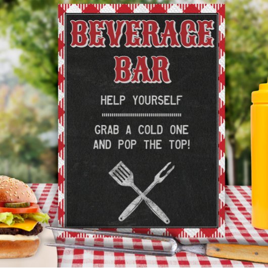 8x10 Achtertuin BBQ Verjaardag Drank Bar Tafel Bor Poster