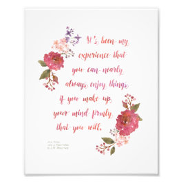 8x10 afdrukken - Anne of Green Gables quote Foto Afdruk