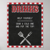8x10 Backyard BBQ Birthday Drink Table Sign Poster (Voorkant)