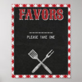 8x10 Backyard BBQ Birthday Favors Table Sign Poster (Voorkant)