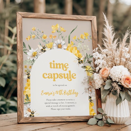 8x10 Bee Verjaardag Tijd Capsule Teken