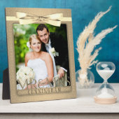 8x10 Champagne Damask M. Mme Mme Mariage Plaque ph (Côté)