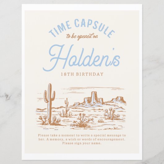 8x10 Cowboy tijd Capsule teken (Voorkant)