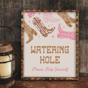 8x10 Cowgirl Watering Hole Sign
