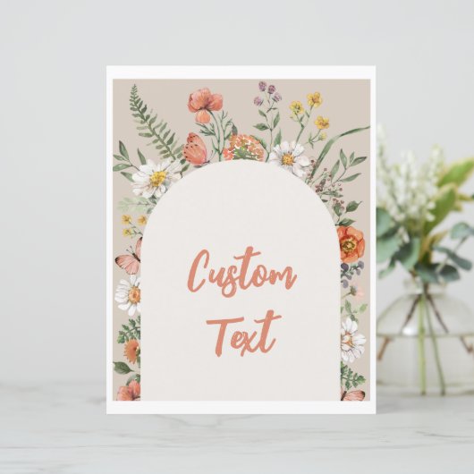 8x10 Custom Wildflower Party Sign (Staand voorkant)