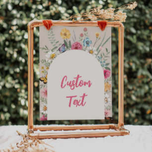 8x10 Custom Wildflower Party Sign