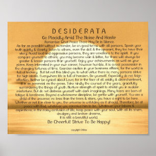 8x10 Desiderata Poem en andere formaten! Poster