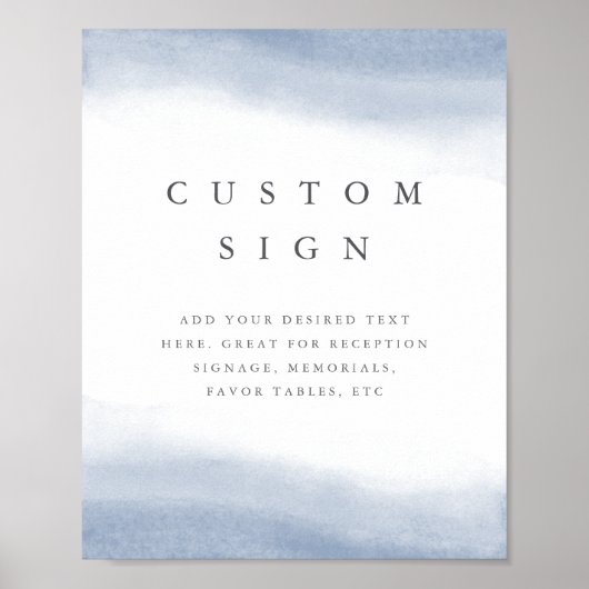 8x10 Kust Waterverf Custom Wedding Sign Poster (Voorkant)