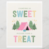 8x10 Meisje Camping Treat Favor Sign (Voorkant)