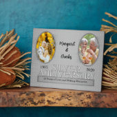 8x10 Silver 25th Wedding Jubileum Foto Fotoplaat (Zijkant)