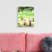 8x10 Stretched Canvas Afdrukken met grizzly beer & (Insitu (Woonkamer))