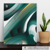 8x10"Trend Abstract Kunstcanvas Zwart Wit Groen Canvas Afdruk