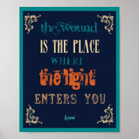 8x10 Typografie Rumi Quote - Het licht