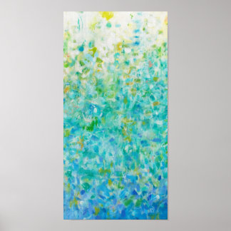 8x16 Abstracte Turquoise Blue Light Yellow Print