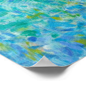 8x16 Abstracte Turquoise Blue Light Yellow Print (Hoek)