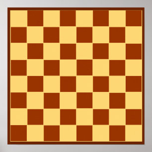 8x8 Checkers LABEL Board (1-1/4-inch koelkast magn Poster