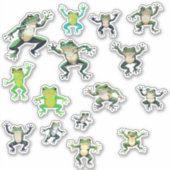 8x8 Feuille De 15 Sticker De Grenouilles Dansantes (Devant)