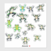 8x8 Feuille De 15 Sticker De Grenouilles Dansantes (Feuille)
